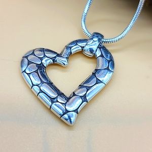 Brighton "PEBBLE HEART" $78 Asymetrical Heart Pendant Necklace! Still in Stores!